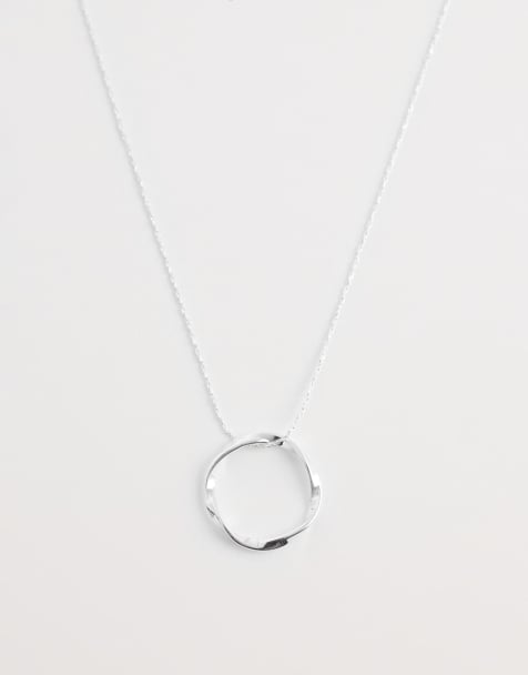 Orelia – Silverfärgat kedjehalsband med öppen cirkel - view 1