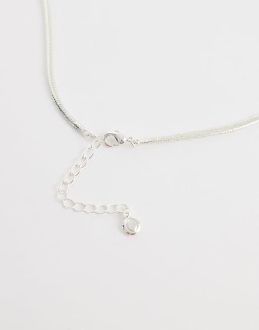 Orelia – Silverpläterat statement-halsband med spiralhänge, 4 av 4