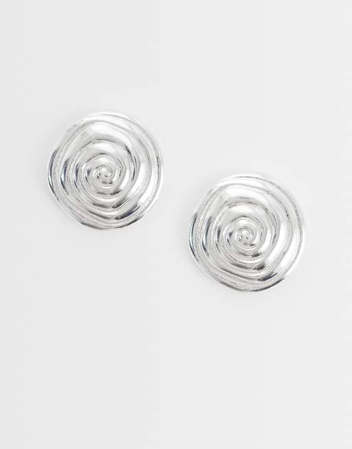 Orelia - Sølvbelagte statement-ørestikker med spiraldesign, 2 af 4