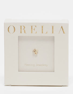 Orelia Orelia star cluster barbell piercing earring in 18k gold plated