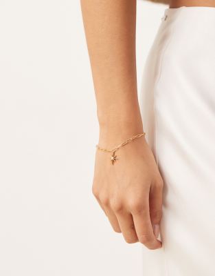 Orelia Orelia starburst charm paperchain bracelet in 18k gold plated