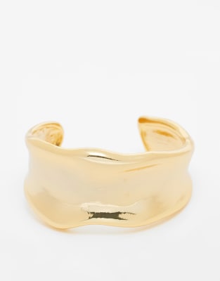Orelia Orelia statement molten metal cuff in 18k gold plated