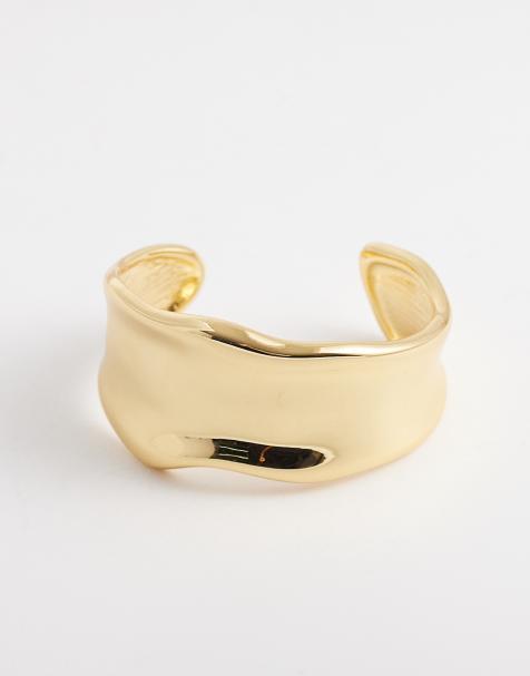 Orelia statement molten metal cuff in 18k gold plated - view 1