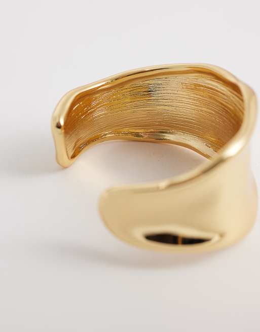 Orelia statement molten metal cuff in 18k gold plated, 3 of 3