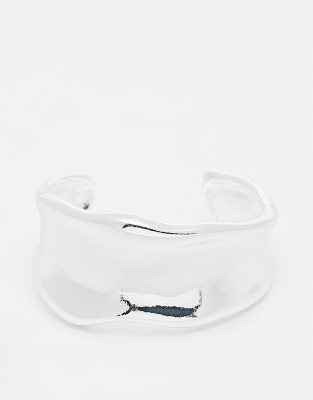 Orelia Orelia statement molten metal cuff in sterling silver plated