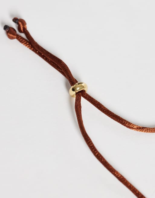 Orelia statement spiral cord adjustable necklace in brugundy and 18k gold plated, 4 of 4