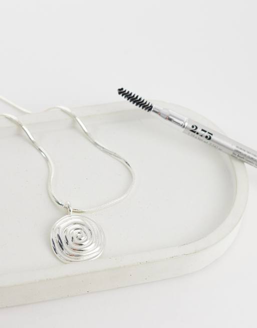 Orelia statement spiral necklace in silver plated, 3 of 4