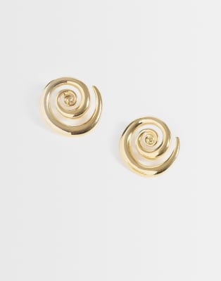 Orelia Orelia statement spiral stud earrings 18k gold plated