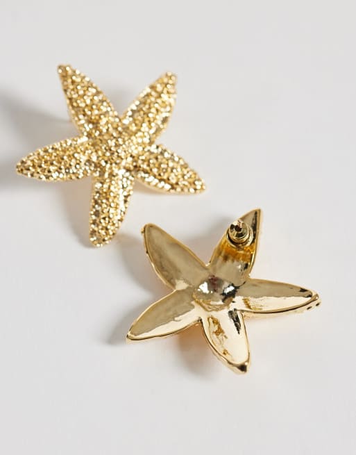 Orelia – Statement-stiftörhängen med sjöstjärna 18k guldplätering, 3 av 4