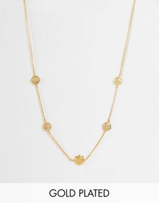 Orelia sun charm necklace in gold plate