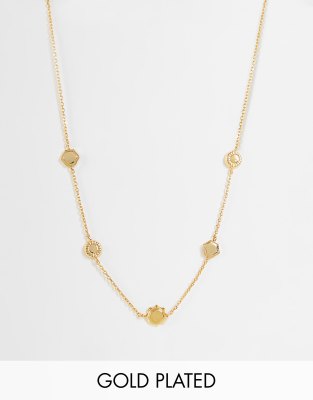 Orelia Orelia sun charm necklace in gold plate
