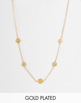 Orelia sun charm necklace in gold plate