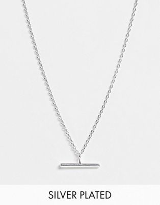 Orelia t-bar pendant necklace in silver plate