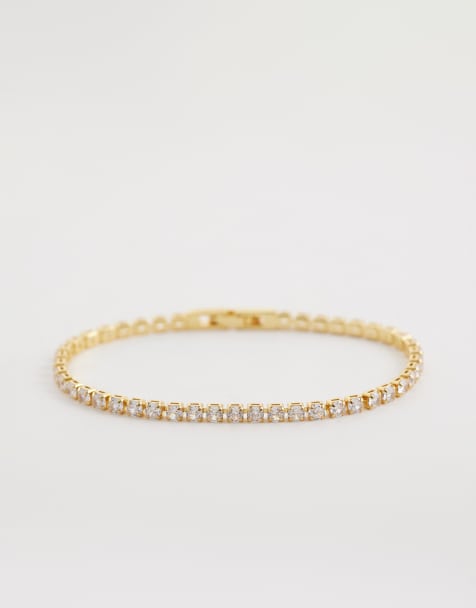 Orelia – Tennisarmband mit 18-Karat Vergoldung und Strasskristall - view 1