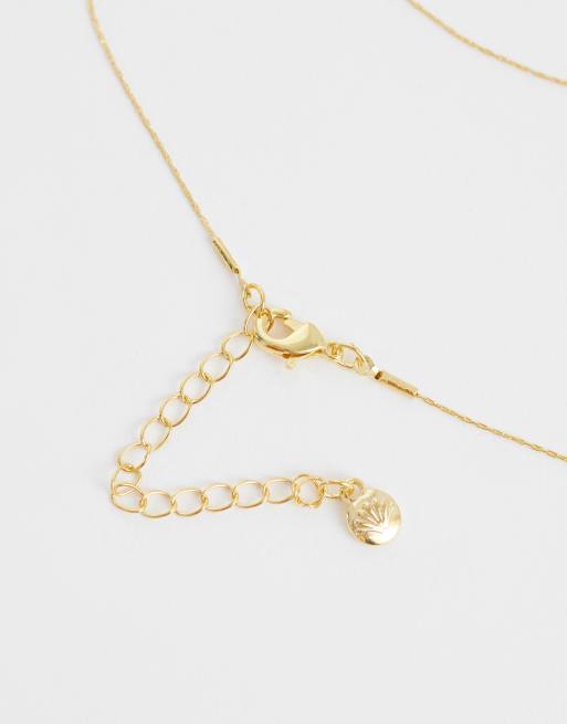 Orelia tigers eye charm necklace in 18k gold plated, 4 of 4