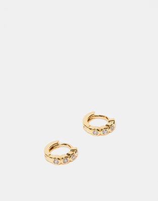 Orelia Fine Pave Mid-Size Hoop Earrings main image 0