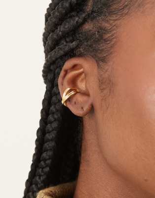 Orelia - Überkreuzter Earcuff mit 18-Karat-Vergoldung-Goldfarben