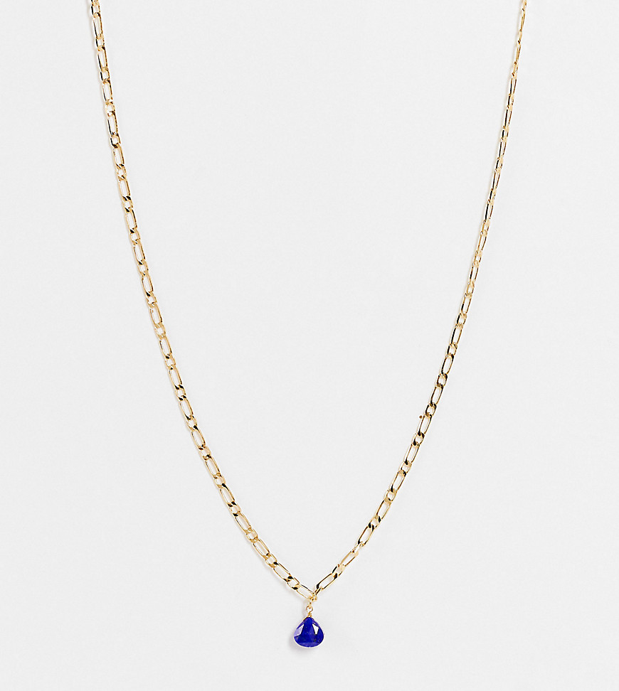 Orelia – Vergoldete Figaro-Halskette mit Y-Lapisanhänger-Goldfarben