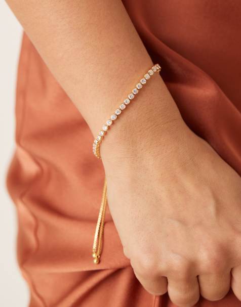 Orelia - Vergulde verstelbare tennisarmband met kristallen - view 1