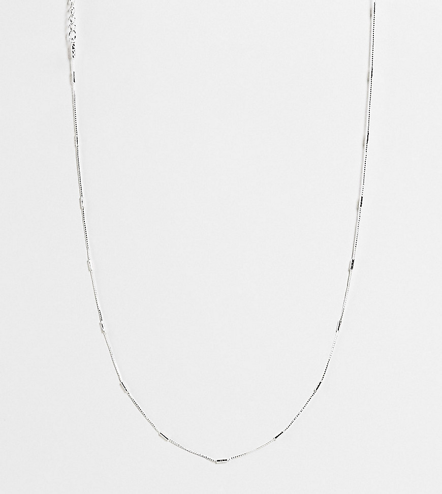 Orelia – Versilberte 15-Zoll-Halskette mit feinen Stabgliedern