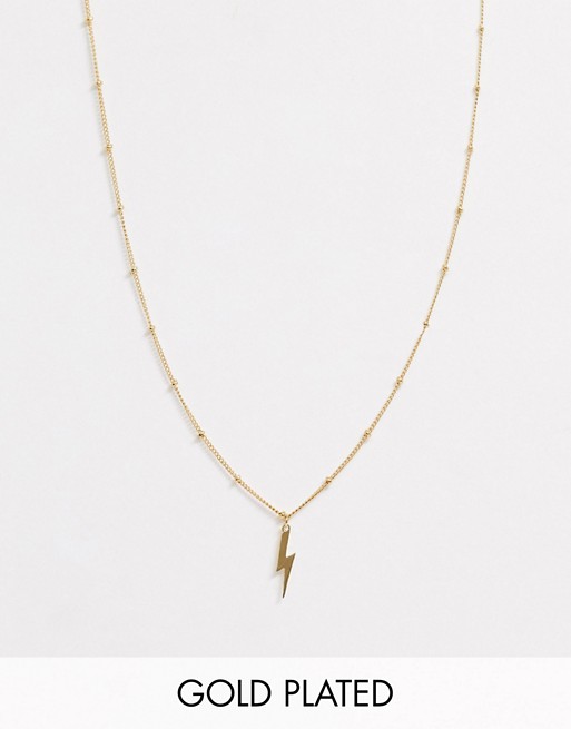 Orelia 'You're Electric' lightning bolt gold plated necklace with gift pouch