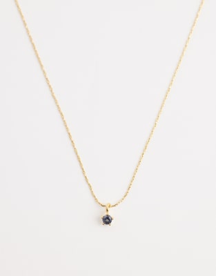 Orelia - Zarte Halskette mit 18-Karat-Vergoldung und Anhänger in Blau-Goldfarben