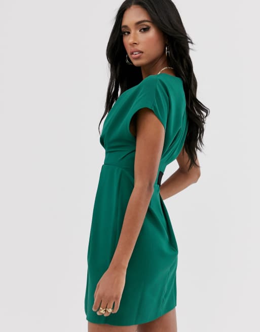 Origami minikjole med bånd i siden fra ASOS DESIGN, 2 af 4