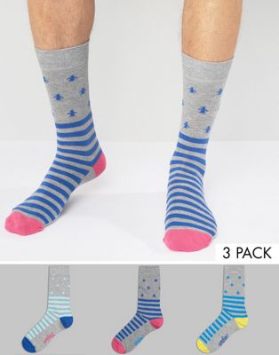 Original Penguin 3 Pack Socks Stripe