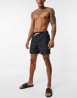 penguin print swim trunks