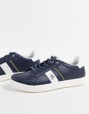 Original Penguin - Baskets rétro à rayures sur le côté - Bleu marine | ASOS
