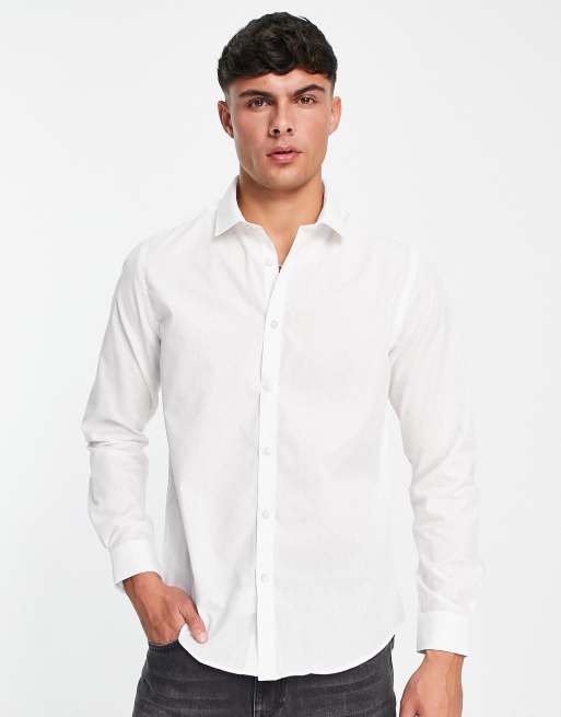 Original Penguin – Biała koszula w granatowy wzór w groszki