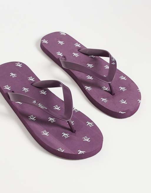 Original Penguin - Blommefarvede klipklappere til poolen
