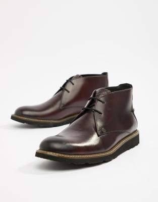 bottes cuir bordeaux