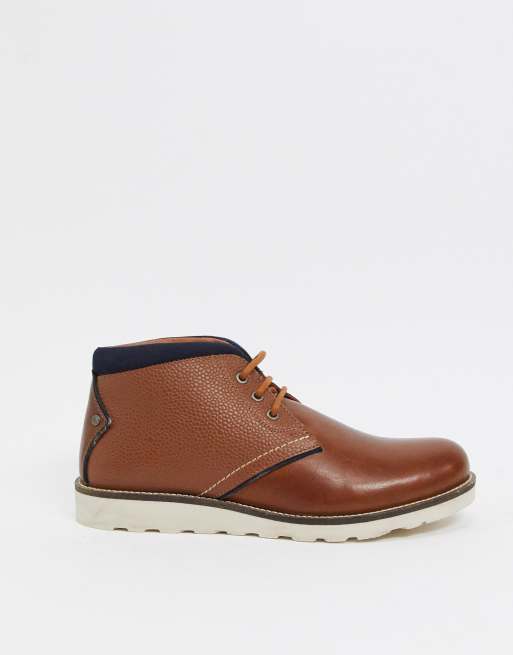 Original Penguin - Bottines Chukka en cuir avec bord supérieur contrastant - Fauve, 2 de 4