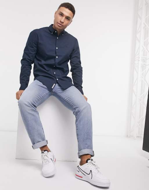 Original Penguin - Camicia a maniche lunghe in tessuto popeline
