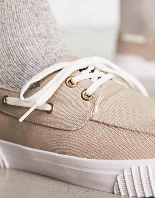 Medic Afdeling Diverse Original Penguin canvas mix casual boat shoes in sand | ASOS