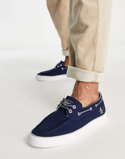 Original Penguin canvas mix casual boat shoes