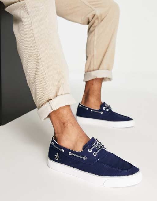 Original Penguin canvas mix casual boat shoes