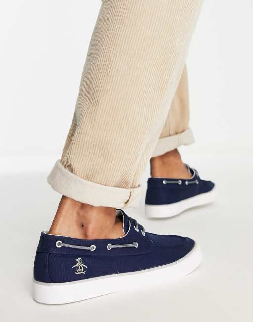 Original Penguin canvas mix casual boat shoes