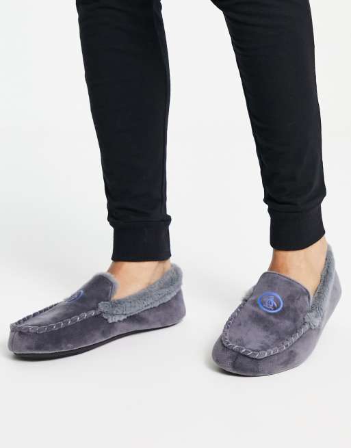 Original Penguin - Chaussons style mocassins avec doublure en fausse fourrure - Gris, 2 de 4