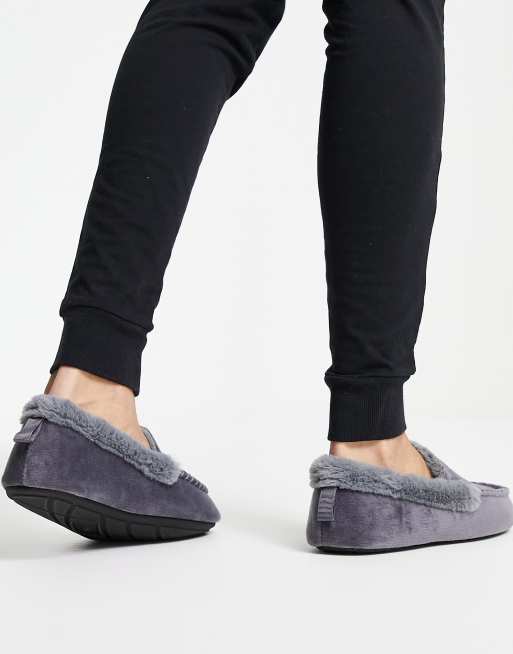 Original Penguin - Chaussons style mocassins avec doublure en fausse fourrure - Gris, 3 de 4