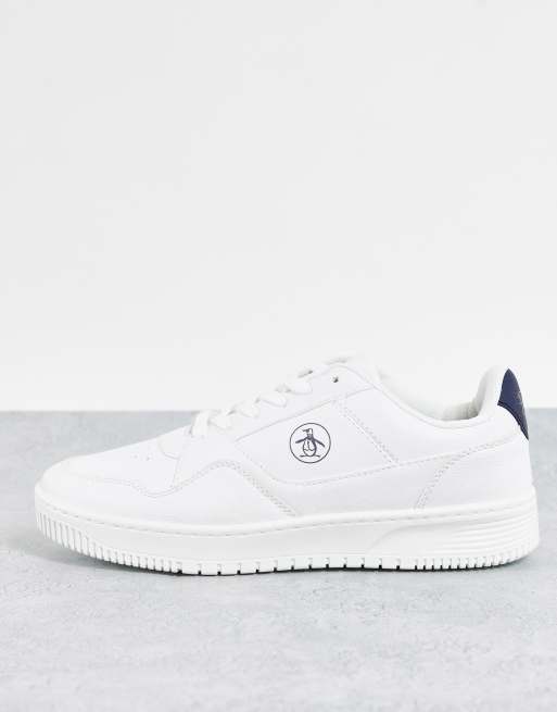 Original Penguin court trainers in white