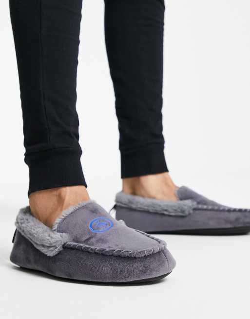 Faux fur lined moccasin hot sale slippers