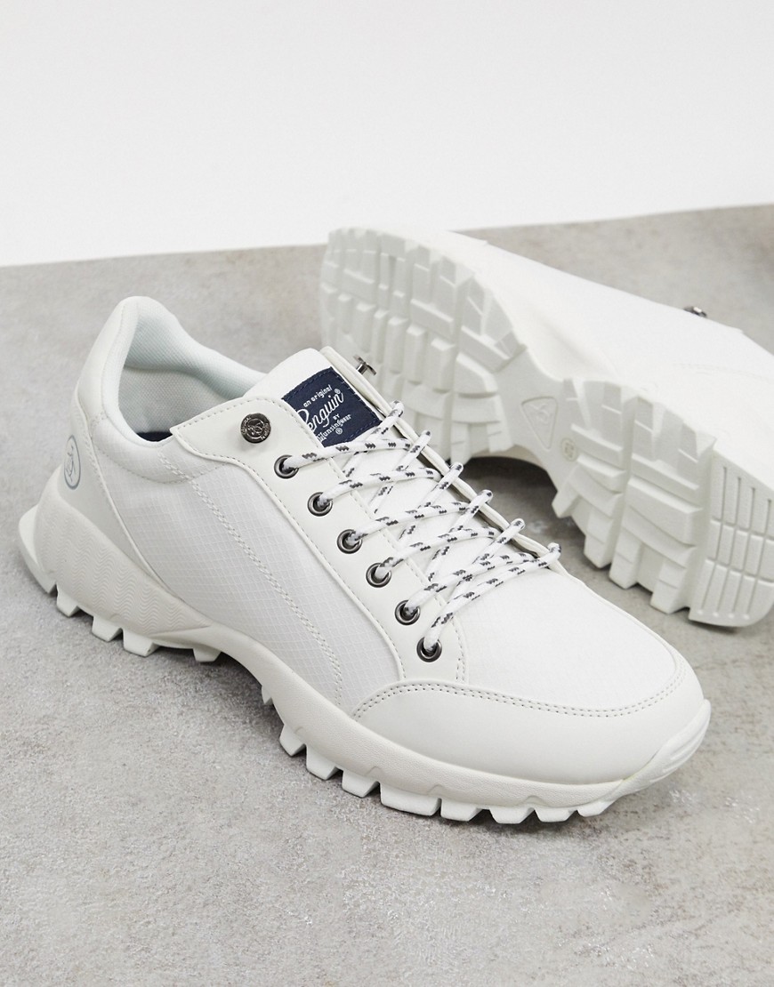 Original Penguin Hiker Chunky Sole Sneakers In Off-white
