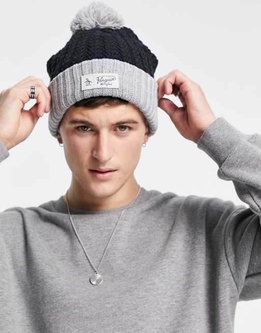 Black and grey store bobble hat