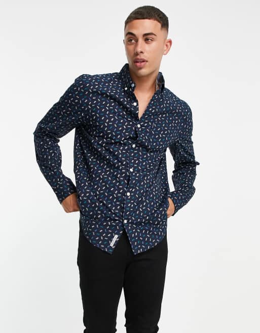 Original Penguin – Koszula z długim rękawem i geometrycznym nadrukiem