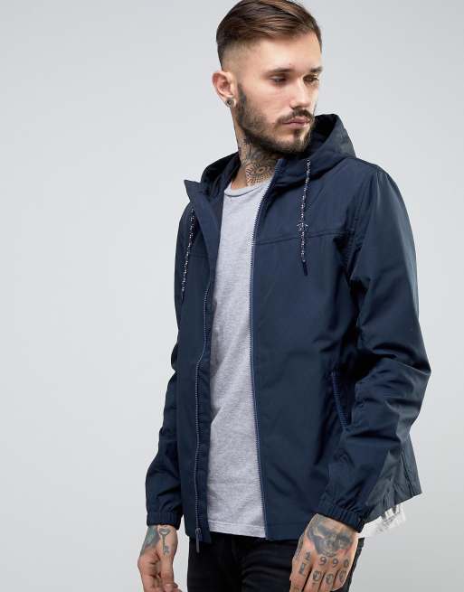 Original Penguin Lightweight Jacket Hooded Hydro Print in Navy