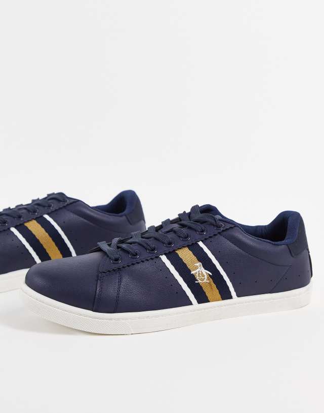 Original Penguin logo sneakers in navy mix