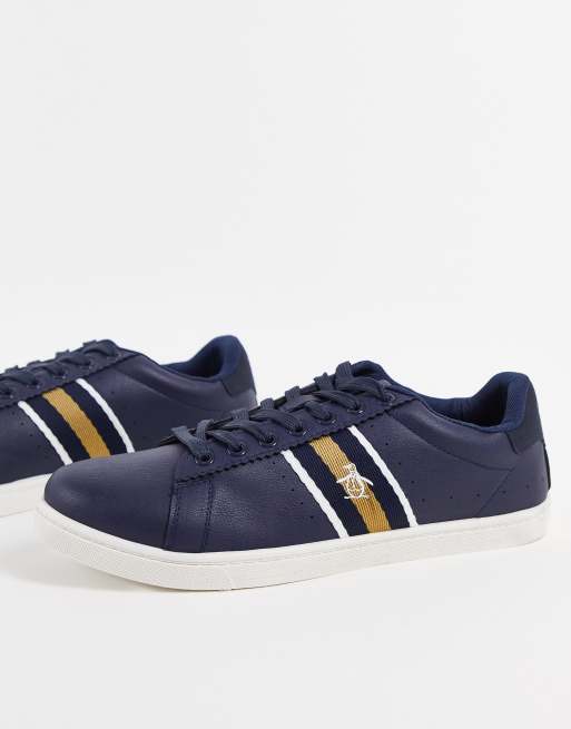 Original Penguin logo trainers in navy mix