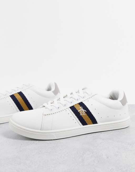 Original Penguin logo trainers in white mix | ASOS